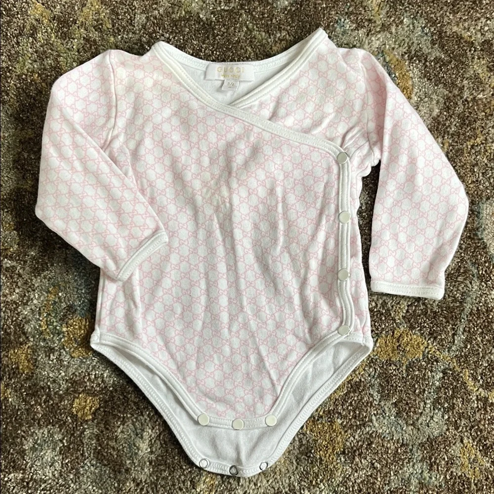 Gucci Pink and White Baby Matching Set